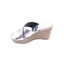 DKNY Women's Maryn Crossband Espadrille Platform Wedge Sandals Silver SIze 6M